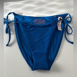 NWT - Victoria’s Secret Vibrant Blue Bikini Bottom with side ties Size L